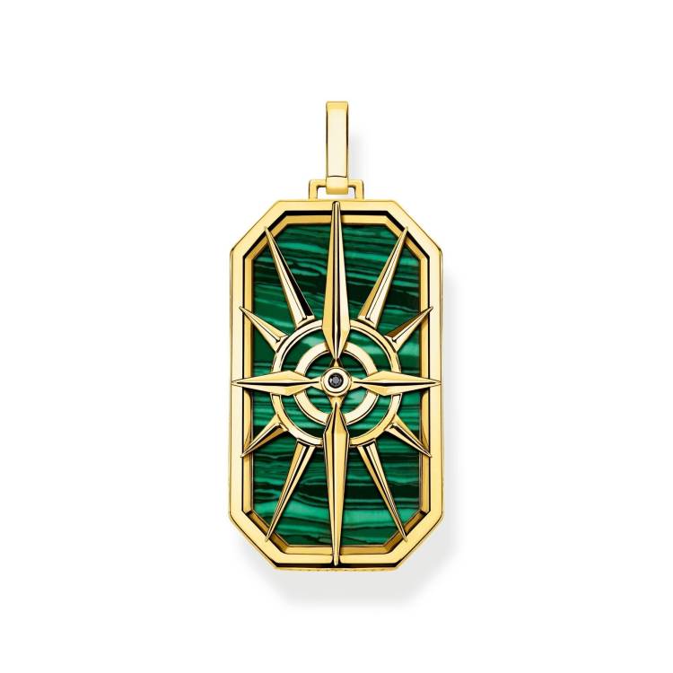 Thomas Sabo Gold Plated Sterling Silver Compass Star Pendant - Gold