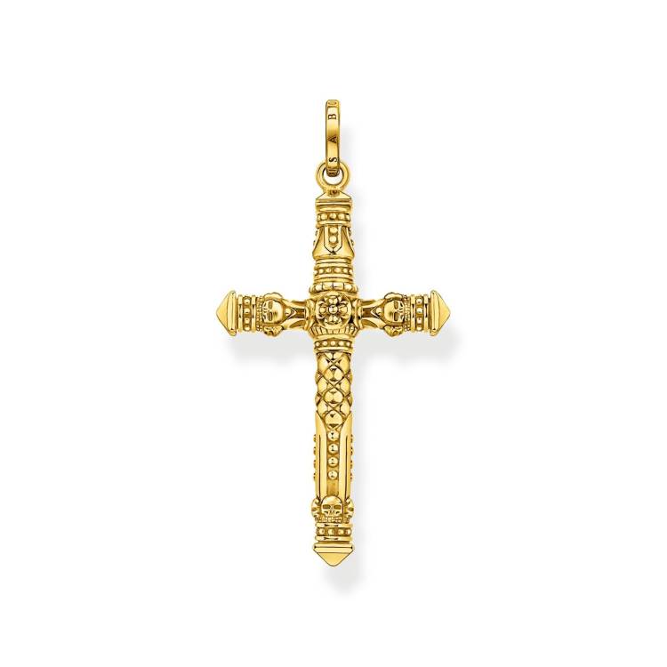 Thomas Sabo Gold Plated Sterling Silver Cross Pendant - Gold