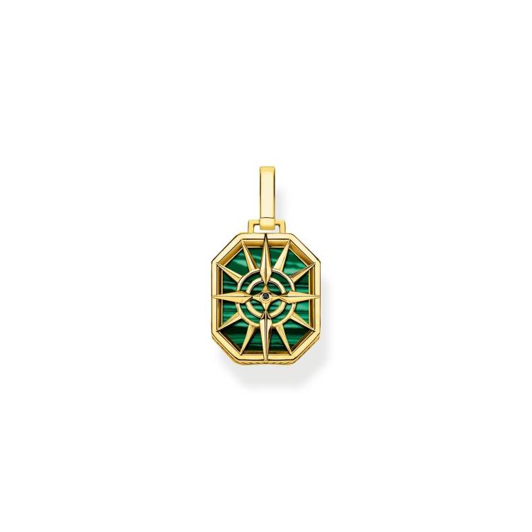 Thomas Sabo Gold Plated Sterling Silver Small Compass Star Pendant - Gold