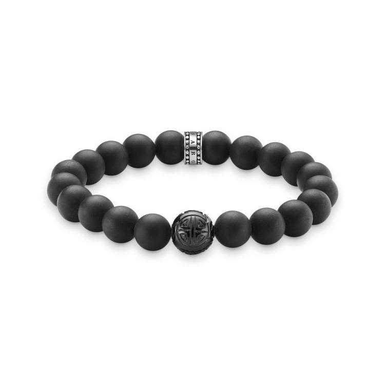 Thomas Sabo Rebel At Heart Black Obsidian Bracelet - L - 19cm