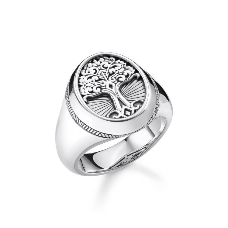 Thomas Sabo Rebel At Heart Sterling Silver Tree Of Life Signet Ring - 50