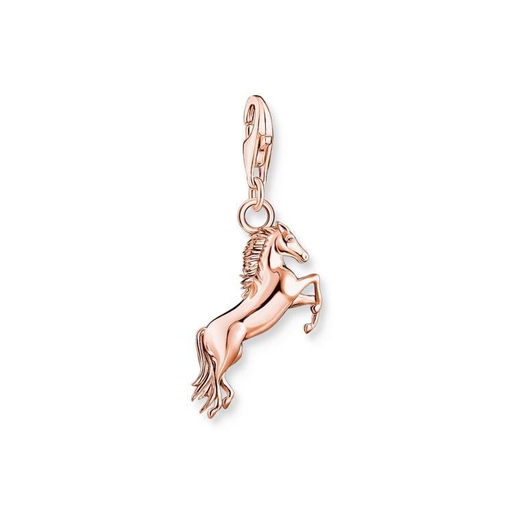 Thomas Sabo Charm Club Rose Gold Plated Sterling Silver Horse Charm - Silver