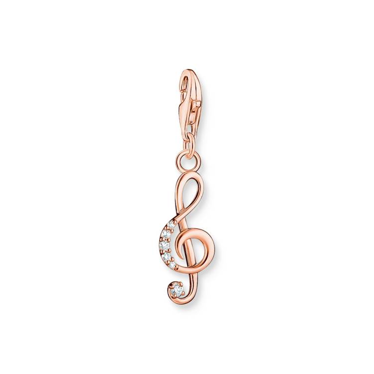 Thomas Sabo Rose Gold Plated Sterling Silver Musical Charm - Silver