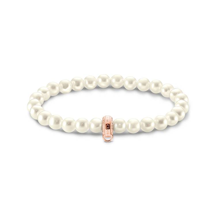 Thomas Sabo Rose Gold Sterling Silver Pearl Bracelet - Silver