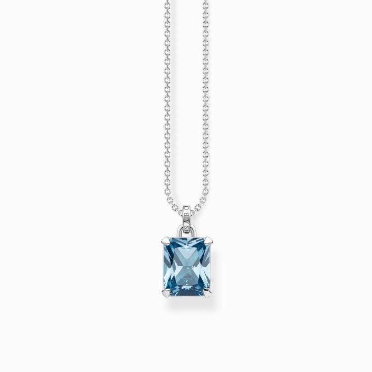 Thomas Sabo Sterling Silver Blue Stone Necklace - Silver