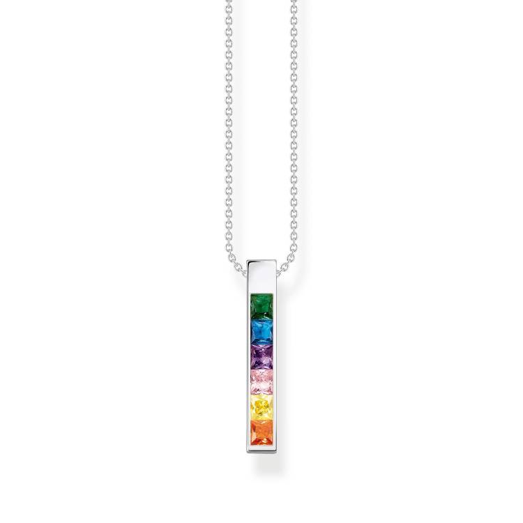Thomas Sabo Sterling Silver Colourful Stone Necklace - Silver