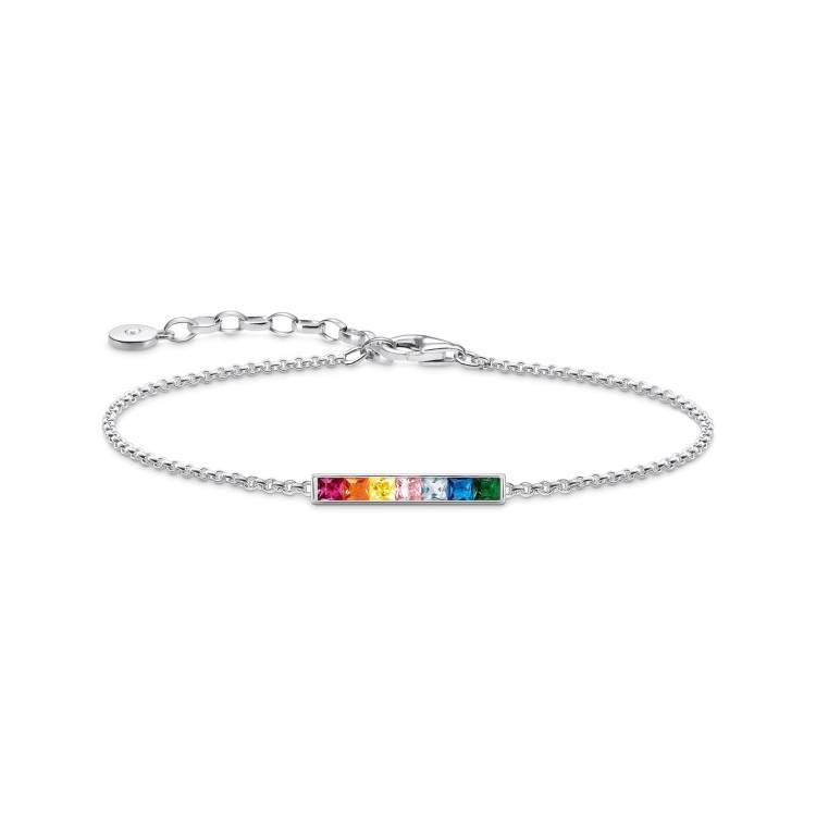 Thomas Sabo Sterling Silver Colourful Stone Bracelet - Silver