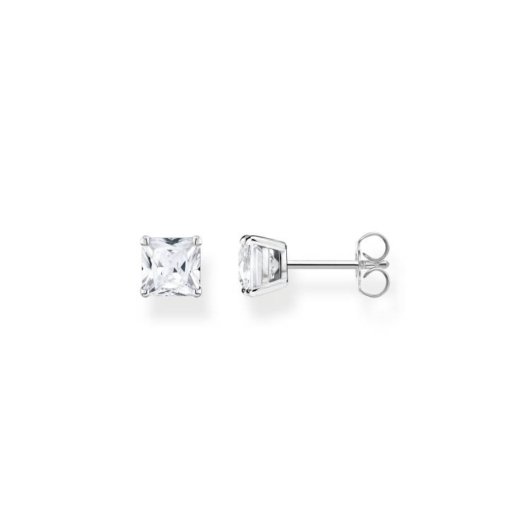 Thomas Sabo Sterling Silver White Stone Stud Earrings - Silver