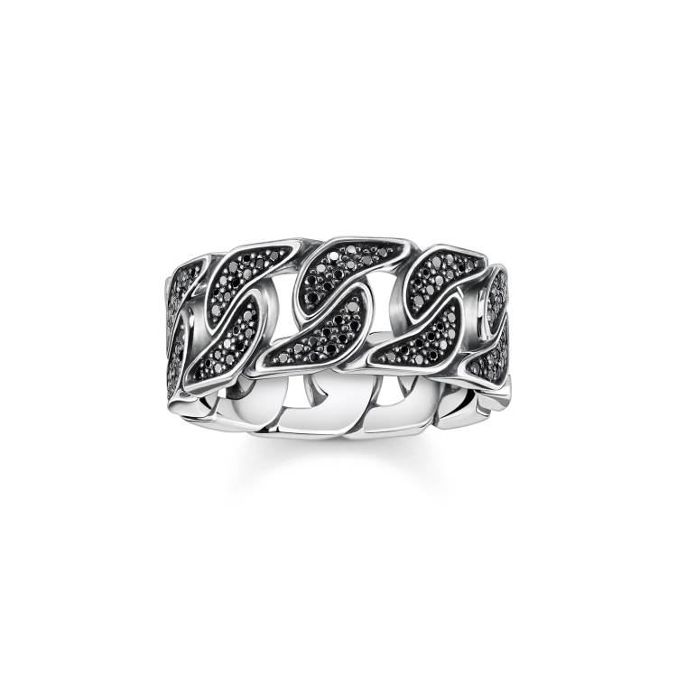 Thomas Sabo Sterling Silver Black Stones Ring - 68