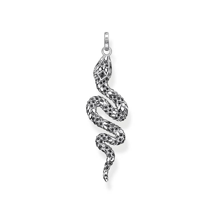 Thomas Sabo Sterling Silver Blackened Snake Pendant - Silver