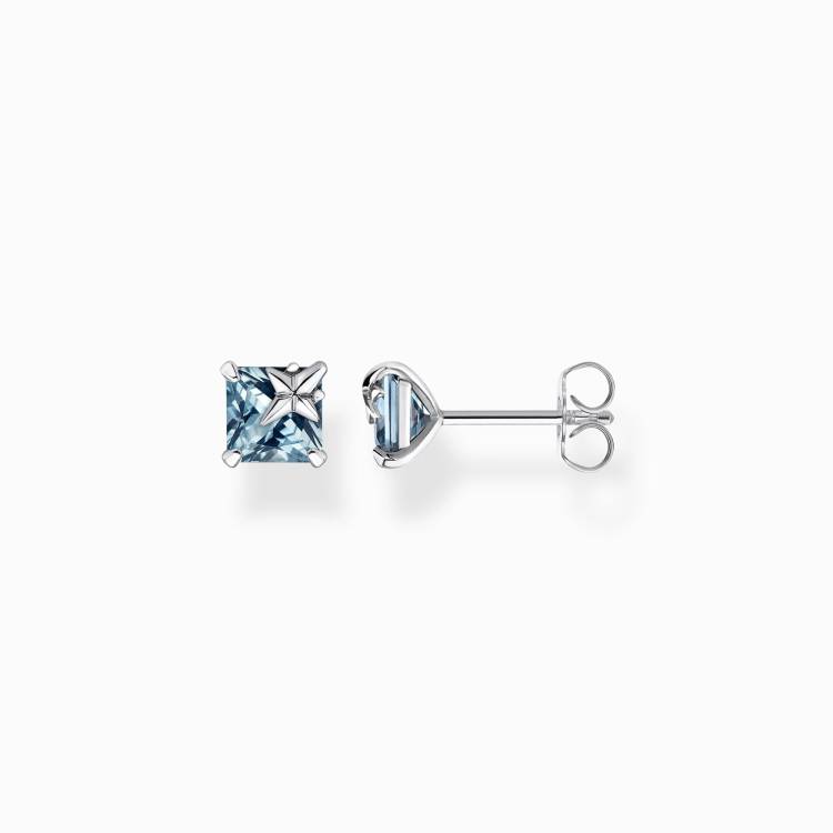 Thomas Sabo Sterling Silver Blue Stone Star Stud Earrings - Silver