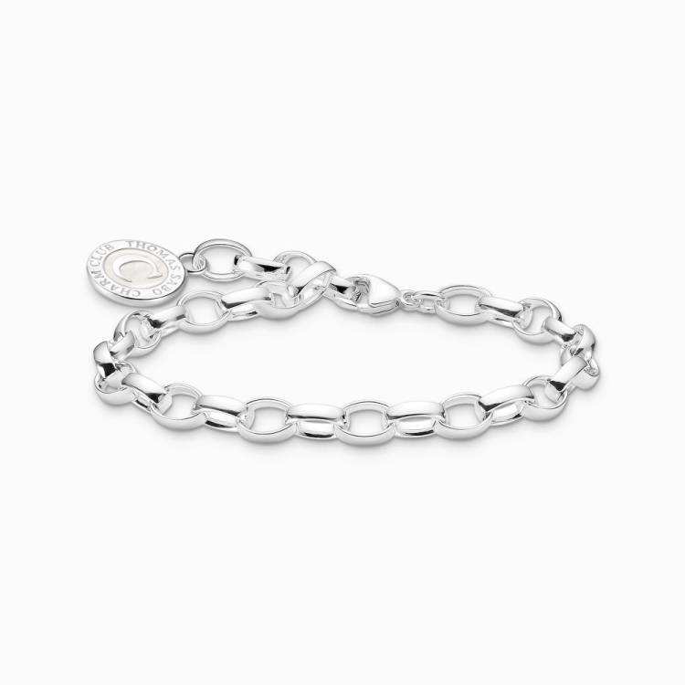 Thomas Sabo Sterling Silver Charmista Member Charm Bracelet with White Coin - 19cm