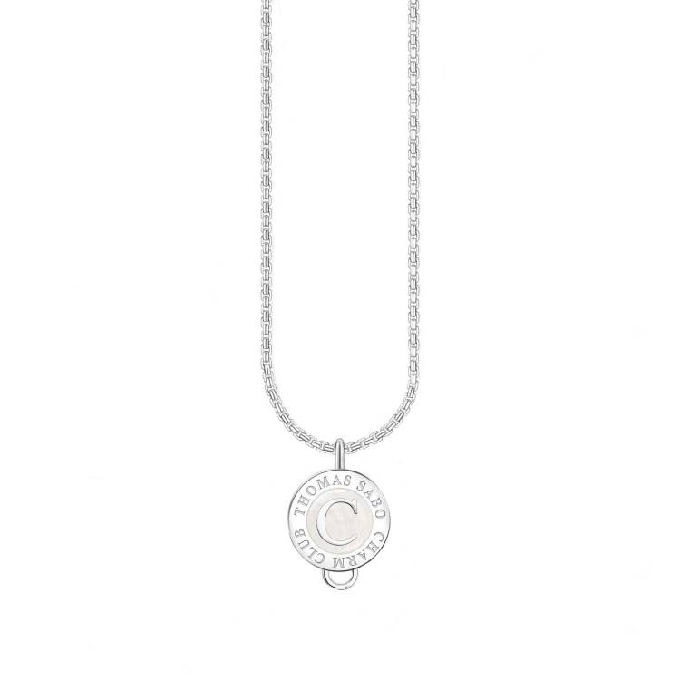 Thomas Sabo Sterling Silver Charmista Member Charm Necklace with White Coin