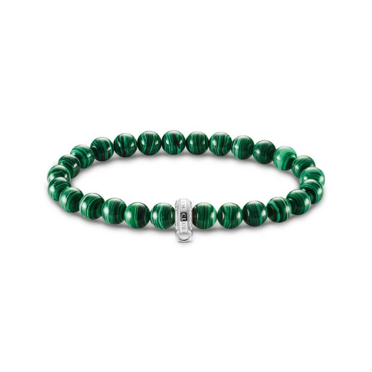 Thomas Sabo Sterling Silver Green Stone Bracelet - Silver