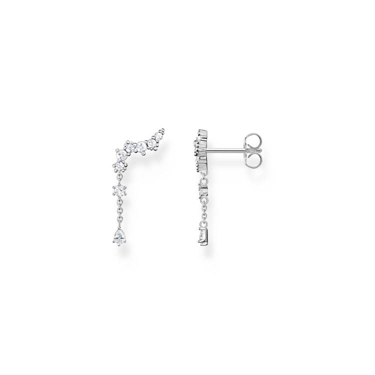 Thomas Sabo Sterling Silver Ice Crystal Ear Climber Earrings - Silver