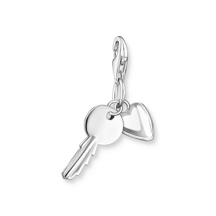 Thomas Sabo Sterling Silver Key Heart Charm - Silver