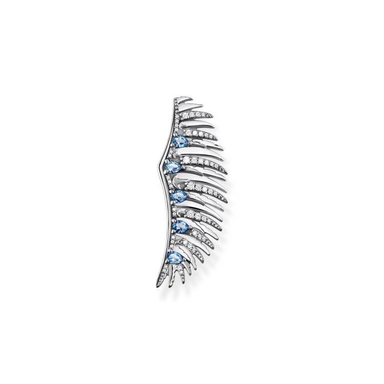 Thomas Sabo Sterling Silver Phoenix Wing Blue Stone Brooch - Silver