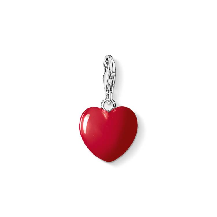 Thomas Sabo Sterling Silver Red Heart Charm - Silver
