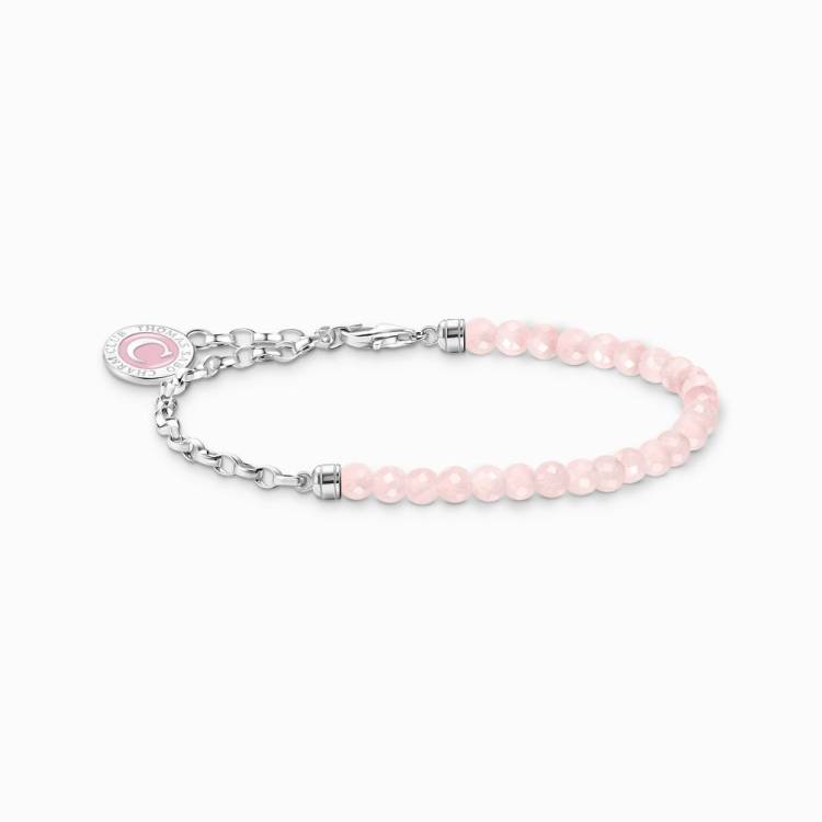 Thomas Sabo Sterling Silver Rose Quartz Charmista Member Charm Bracelet with Coin - 15cm