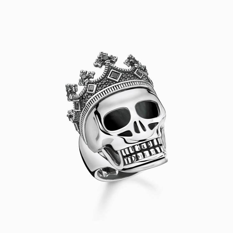 Thomas Sabo Sterling Silver Skull Crown Ring - 56