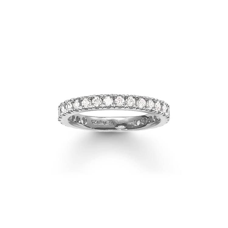 Thomas Sabo Sterling Silver White CZ Pave Eternity Ring - 50
