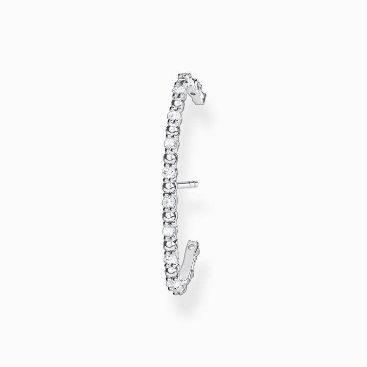 Thomas Sabo Sterling Silver White Stone Single Cuff Earring - Silver