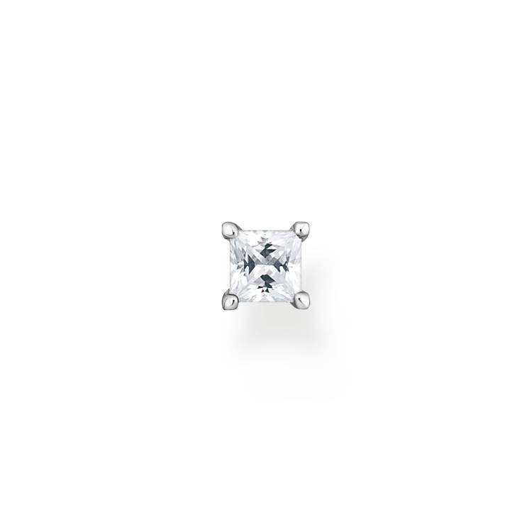 Thomas Sabo Sterling Silver White Stone Single Ear Stud - Silver