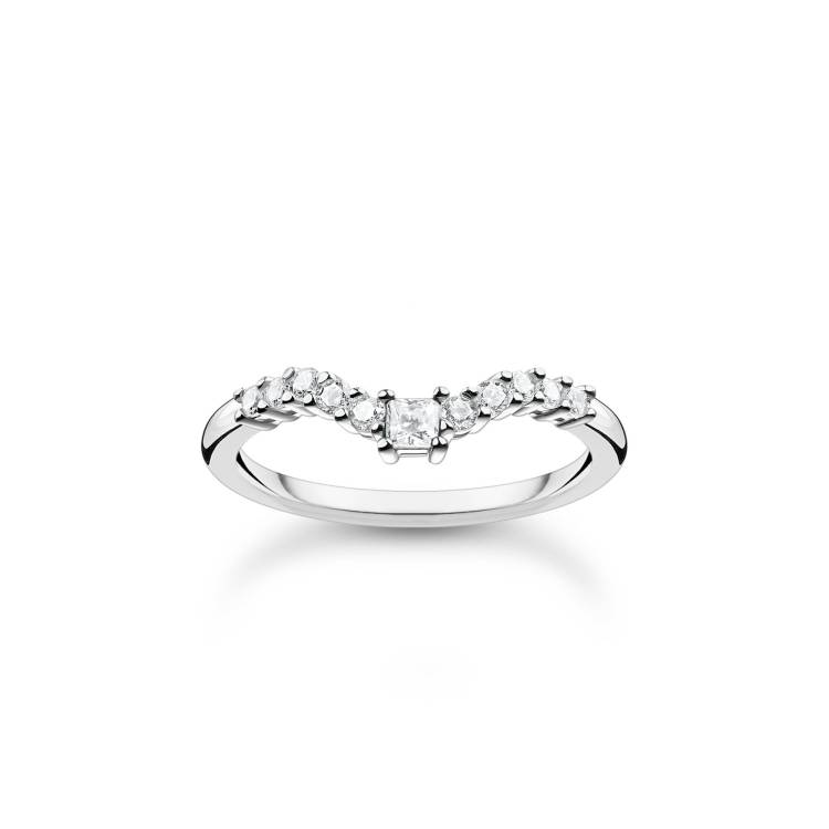Thomas Sabo Sterling Silver White Stones Ring - 52