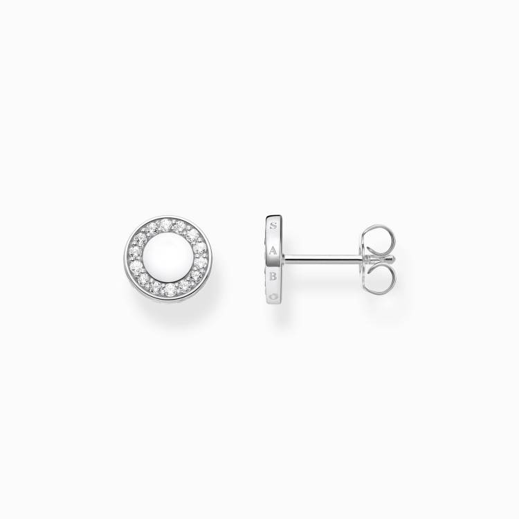 Thomas Sabo Sterling Silver White Stones Round Stud Earrings