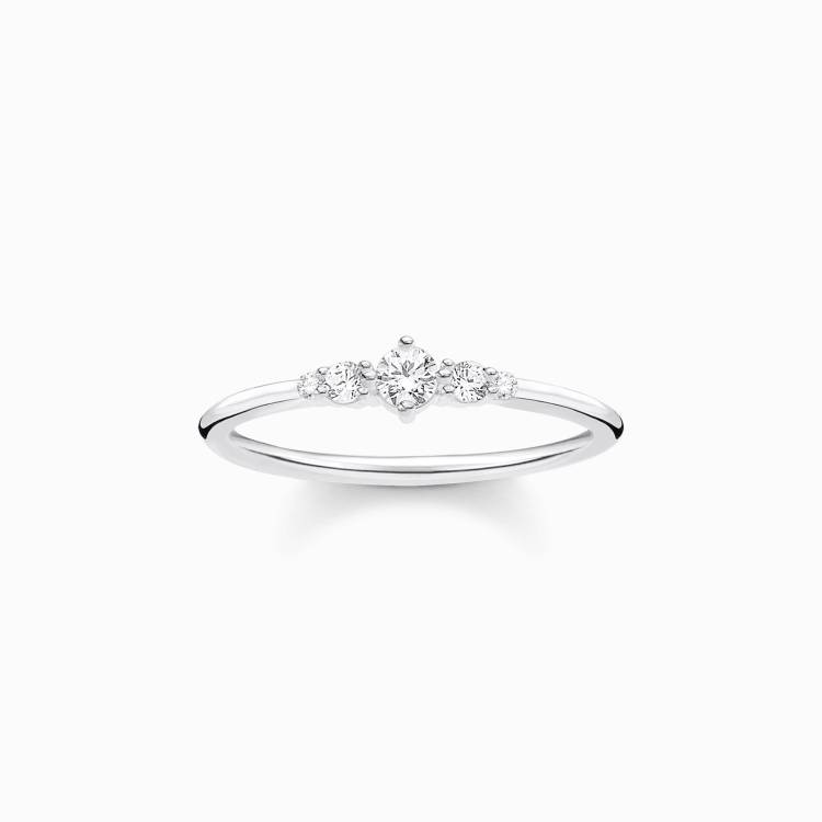 Thomas Sabo Sterling Silver White Stones Vintage Ring - 54