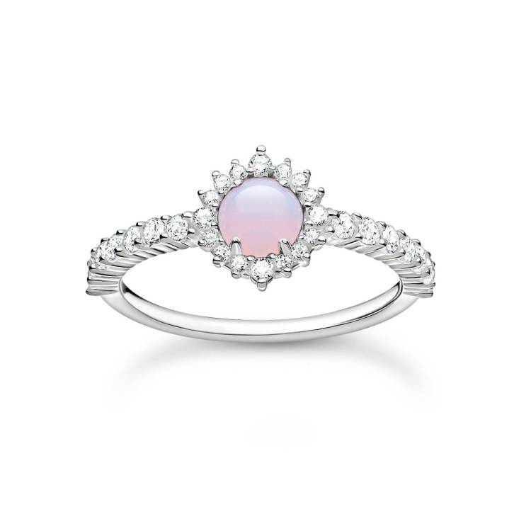 Thomas Sabo True Romance Sterling Silver Pink CZ Cocktail Ring - 60