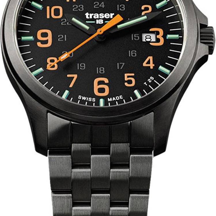 Traser H3 Watch Active Lifestyle P67 Officer Pro GunMetal Black/Orange - Black