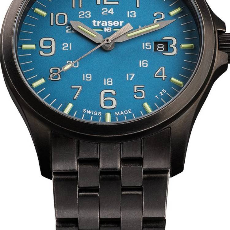 Traser H3 Watch Active Lifestyle P67 Officer Pro GunMetal Sky Blue - Blue