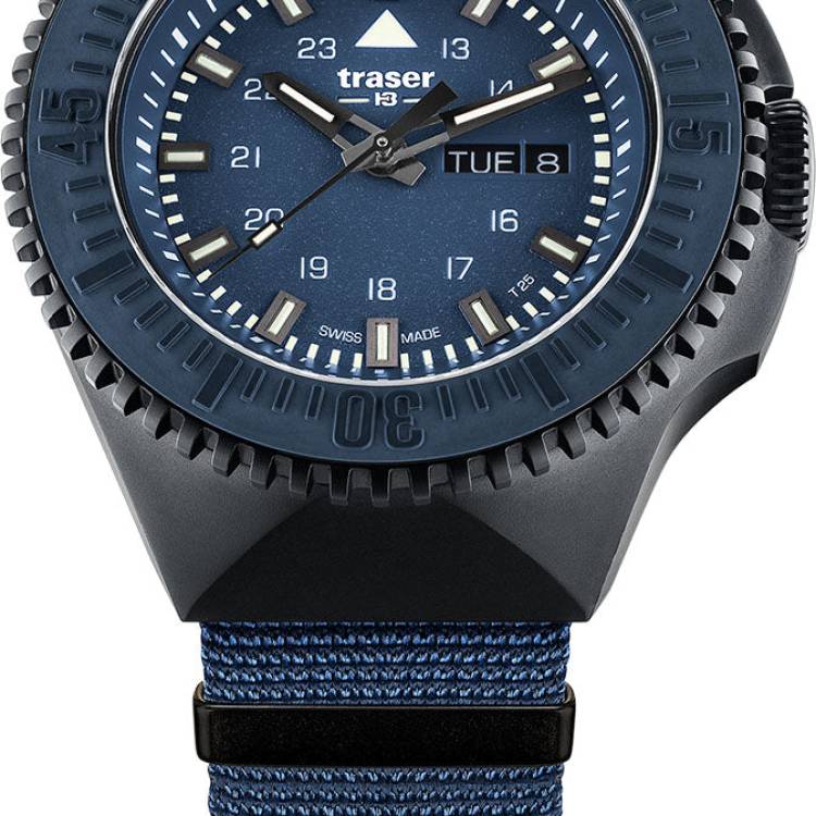 Traser H3 Watch P69 Black Stealth Blue Nato - Blue