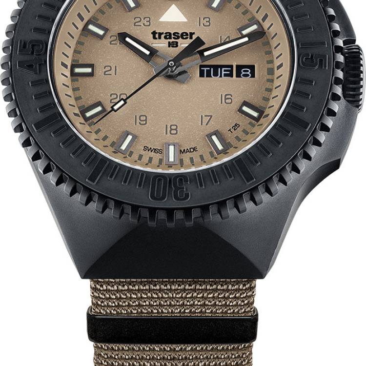 Traser H3 Watch P69 Black Stealth Sand Nato - Brown
