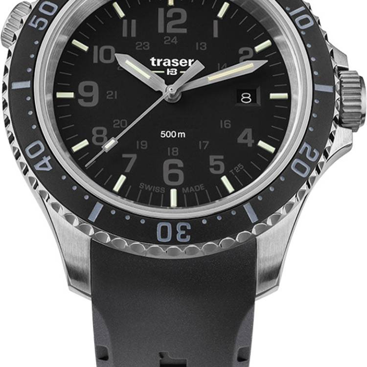 Traser H3 Watch P67 Diver Black Rubber - Black