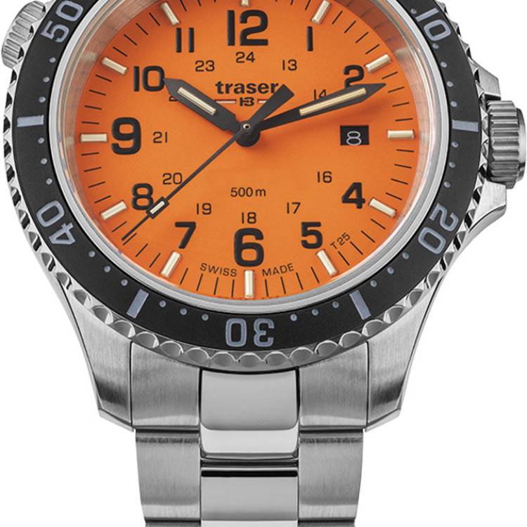 Traser H3 Watch P67 Diver Orange Bracelet - Orange