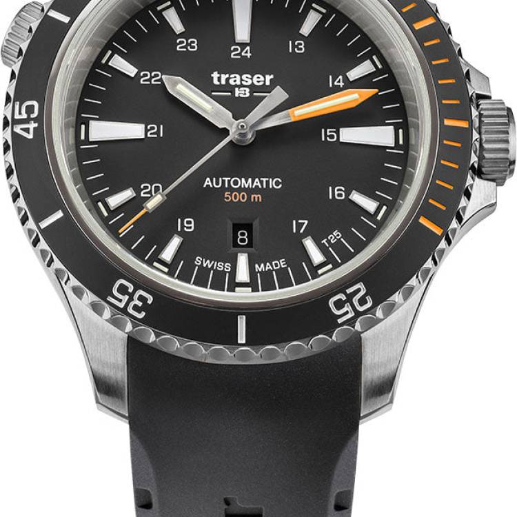 Traser H3 Watch P67 Diver Automatic Black Rubber - Black