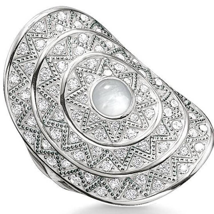 Thomas Sabo Glam And Soul Sterling Silver White Zirconia Zig Zag Ring D - 56