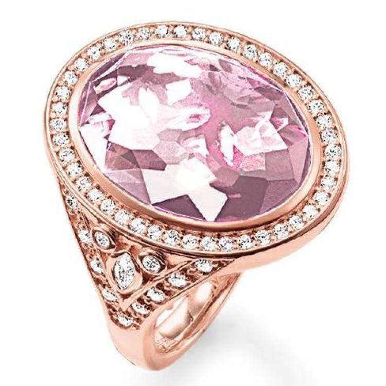 Thomas Sabo Ring Glam And Soul Rose Quartz Eternity of Love Rose Gold D - 54
