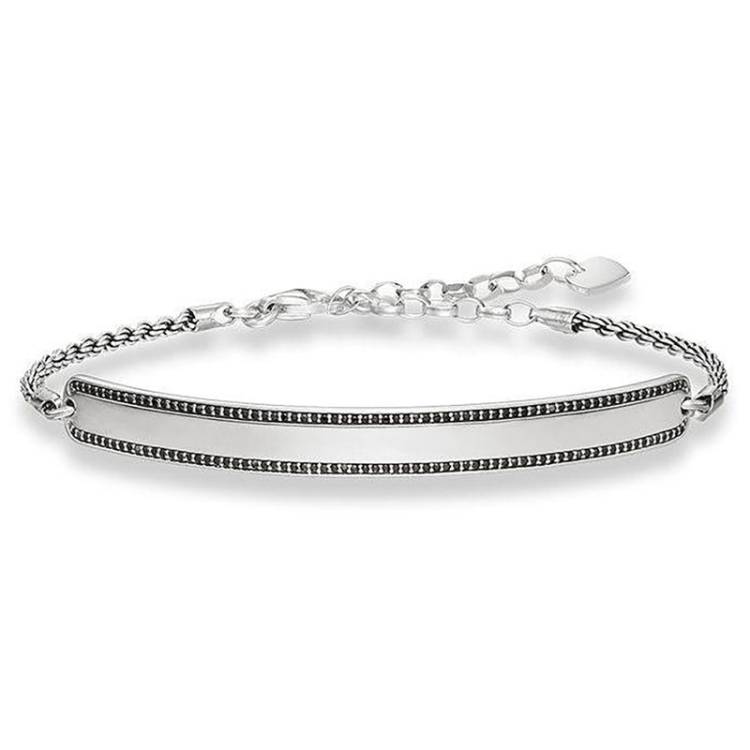 Thomas Sabo Love Bridge Sterling Silver Black Zirconia Bracelet D - Silver