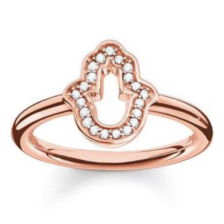 Thomas Sabo Glam And Soul Rose Gold White Zirconia Ring D - Silver