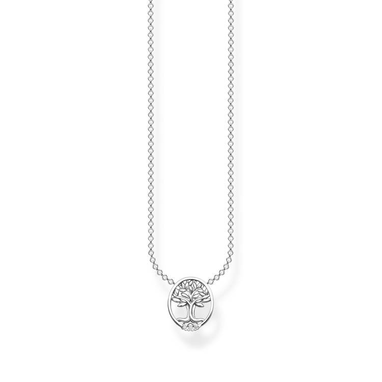 Thomas Sabo Tree of Love Sterling Silver White Stone Necklace - Silver
