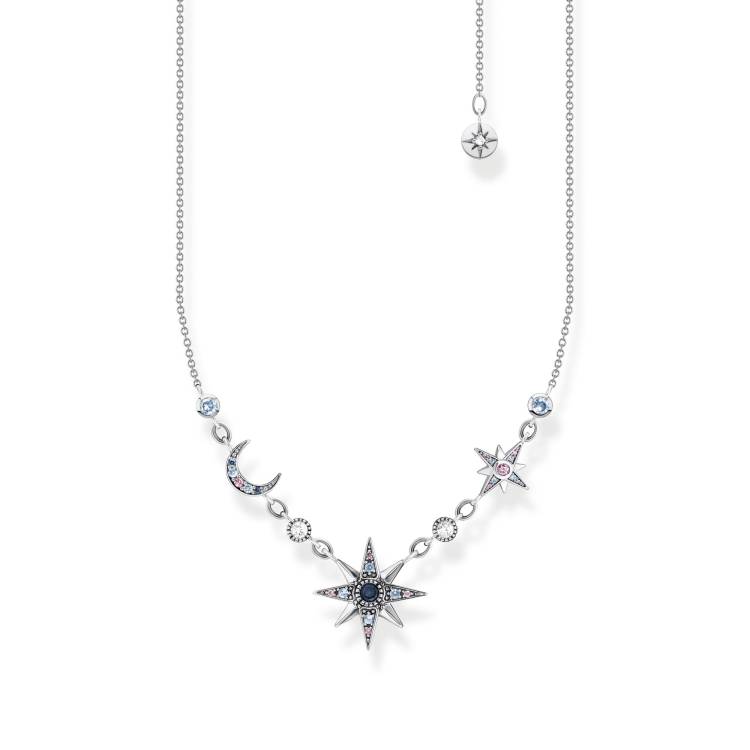 Thomas Sabo Royalty Sterling Silver Star and Moon Necklace - Silver