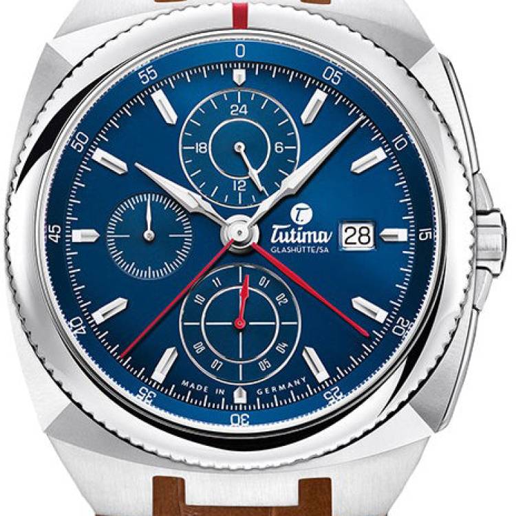 Tutima Watch Saxon One Chronograph - Blue