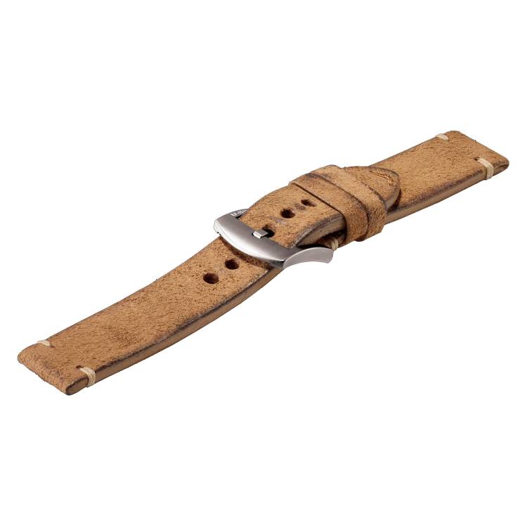 U-Boat Strap 7664 SS 20/20 Aged Leather Gold Buckle - Gold