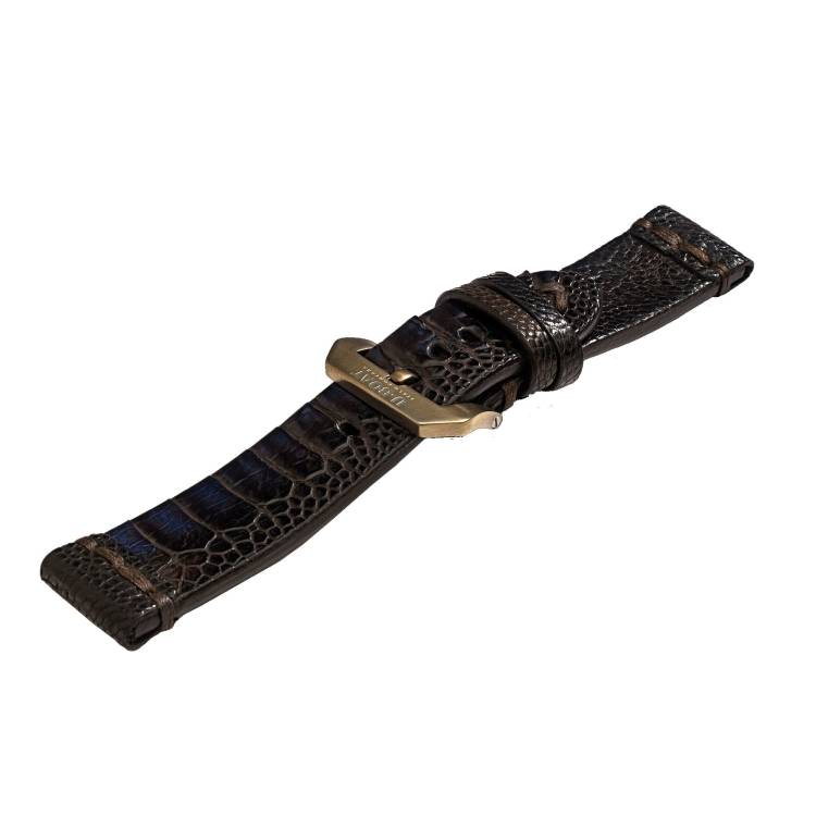 U-Boat Strap 3020 23/22 Ostrich Leather Blue Buckle - Blue