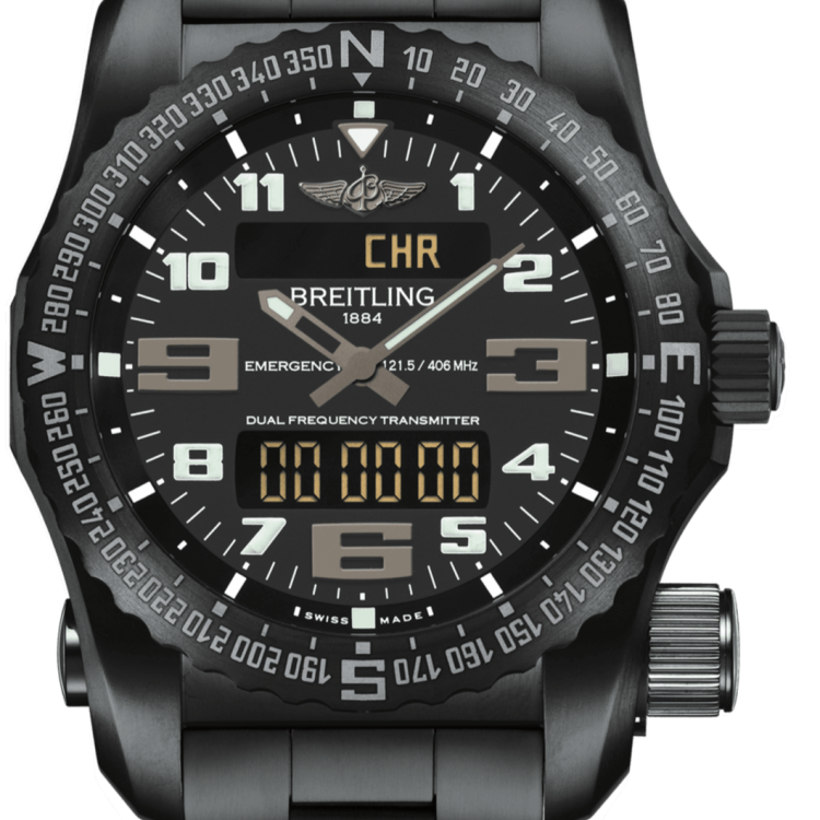 Breitling Watch Emergency Black Titanium Volcano Black