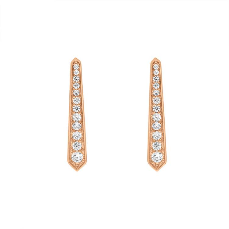 Vixi Jewellery Sunbeam Rose Gold Bar Stud Earrings D - Silver