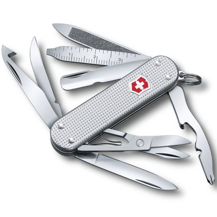 Victorinox Swiss Army Small Pocket Knife Mini Champ Alox - Silver